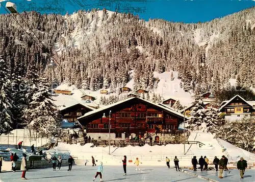 AK / Ansichtskarte Adelboden Kunsteisbahn und Alte Taverne Schwandfeldspitz Wintersportplatz Berner Alpen Adelboden