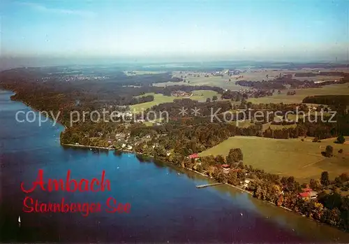 AK / Ansichtskarte Ambach_Starnbergersee Fliegeraufnahme Ambach_Starnbergersee