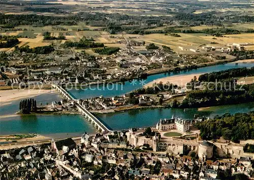 AK / Ansichtskarte Amboise Chateau Royal Pont et l Ile d or vue aerienne Amboise