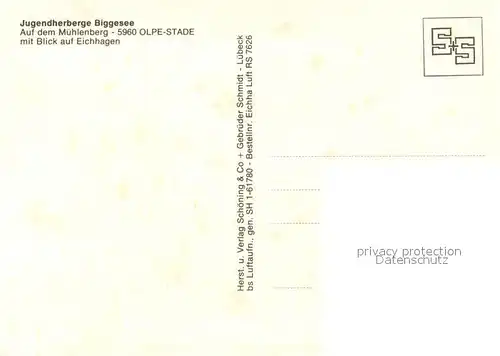 AK / Ansichtskarte Stade_Biggesee Jugendherberge am Biggesee Blick auf Eichhagen Fliegeraufnahme Stade Biggesee