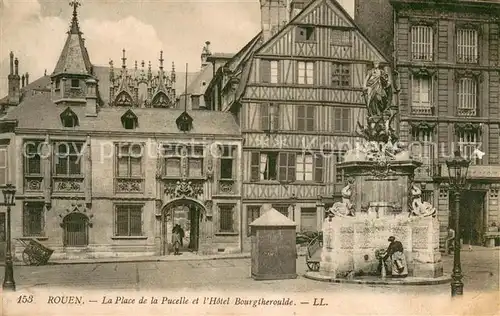 AK / Ansichtskarte Rouen Place de la Pucelle et l`Hotel Bourgtheroulde Rouen