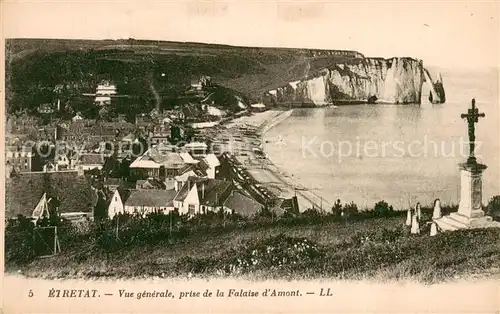 AK / Ansichtskarte Etretat Vue prise del Falaise d`Amont Etretat