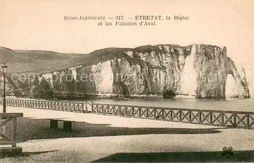 AK / Ansichtskarte Etretat Dique et les Falaises d`Aval Etretat