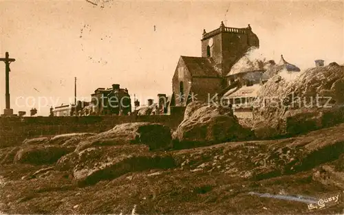 AK / Ansichtskarte Barfleur_Manche Eglise Calvaire Rochers Barfleur_Manche