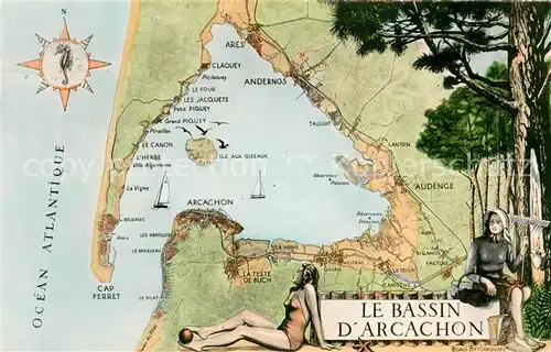 AK / Ansichtskarte Bassin_d_Arcachon Gebietskarte Bassin_d_Arcachon