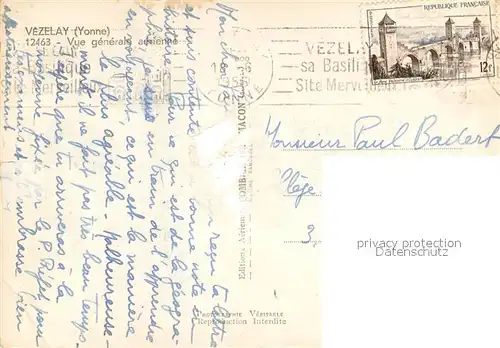 AK / Ansichtskarte Vezelay Vue generale aerienne Vezelay