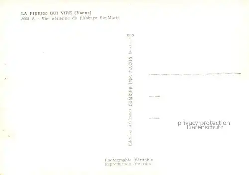 AK / Ansichtskarte La_Pierre qui Vire Vue aerienne de lAbbaye Ste Marie La_Pierre qui Vire