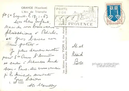 AK / Ansichtskarte Orange_84 Arc de Triomphe 