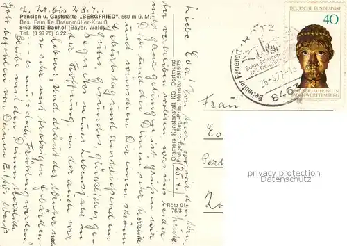 AK / Ansichtskarte Roetz_Oberpfalz Pension Gaststaette Bergfried Fliegeraufnahme Roetz Oberpfalz