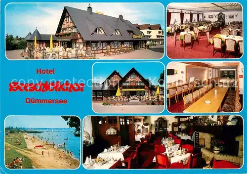 AK / Ansichtskarte Lembruch Hotel Restaurant Cafe Seeschloesschen Ringhotel Lembruch Gastraeume Strandpartie Lembruch