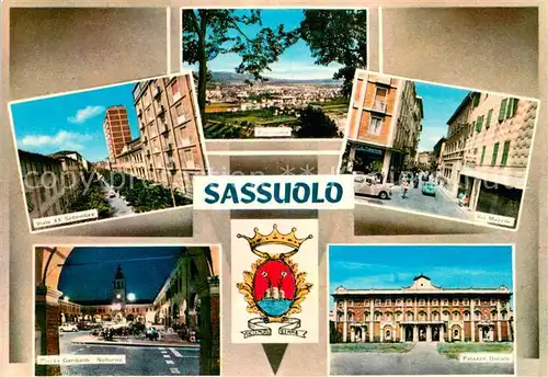 AK / Ansichtskarte Sassuolo Viale XX Settembre Panorama Via Mazzini Piazza Garibaldi Palazzo Ducale Sassuolo