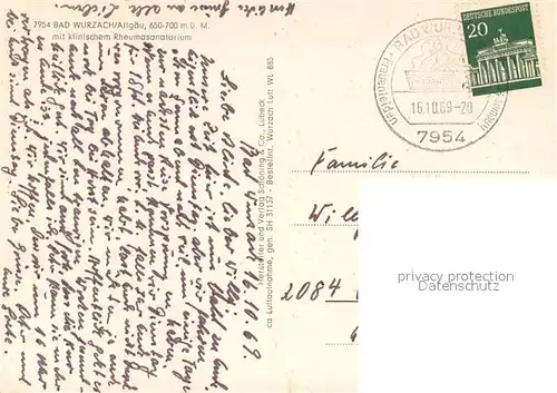 AK / Ansichtskarte Bad_Wurzach mit klinischem Rheumasanatorium Bad_Wurzach