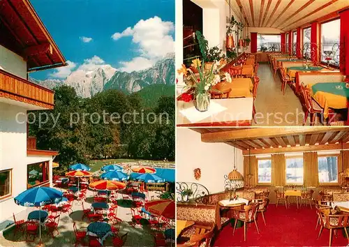 AK / Ansichtskarte Schoenau_Berchtesgaden Gasthaus Pension Cafe Brunneck Terrasse Gastraeume Schoenau Berchtesgaden