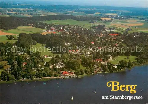 AK / Ansichtskarte Berg_Starnberg Fliegeraufnahme mit Starnbergersee Berg_Starnberg