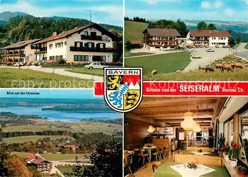 AK / Ansichtskarte Bernau_Chiemsee Berggasthof Seiseralm Panorama Gastraum Bernau Chiemsee