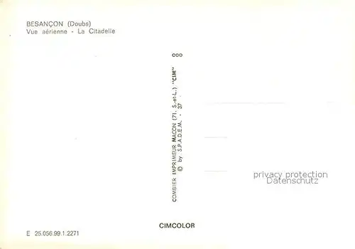 AK / Ansichtskarte Besancon_Doubs Vue aerienne La Citadelle Besancon Doubs