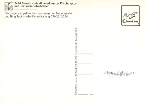 AK / Ansichtskarte Beuren_Nuertingen Fliegeraufnahme Beuren Nuertingen