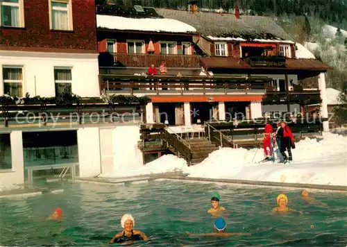 AK / Ansichtskarte Bezau_Vorarlberg Allwetter Freischwimmbad Gasthof Gams Bezau Vorarlberg