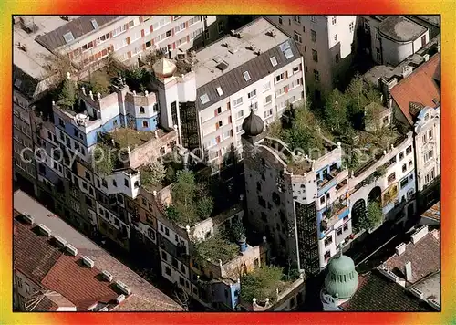 AK / Ansichtskarte Wien Hundertwasserhaus Fliegeraufnahme Wien