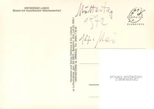 AK / Ansichtskarte Laboe Strand mit Meerwasserbad Fliegeraufnahme Laboe