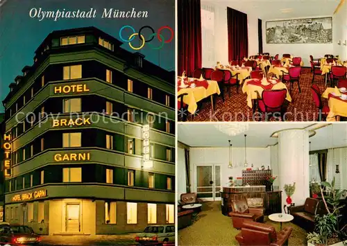 AK / Ansichtskarte Muenchen Hotel Brack Restaurant Empfang Gaestewerbung Konrad Werbeverlag Muenchen