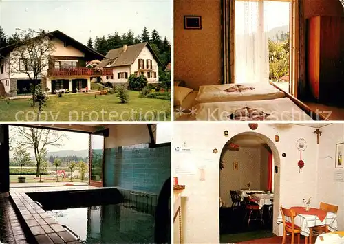 AK / Ansichtskarte Krumpendorf_Woerthersee Gaestehaus Liane Koefer Gaestezimmer Hallenbad Gaststube Krumpendorf Woerthersee