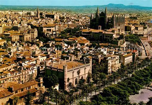 AK / Ansichtskarte Palma_de_Mallorca Vista aerea del Paseo de Sagrera La Lonja y La Catedral Palma_de_Mallorca