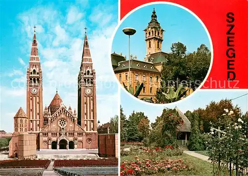 AK / Ansichtskarte Szeged Kirche Schloss Park Szeged