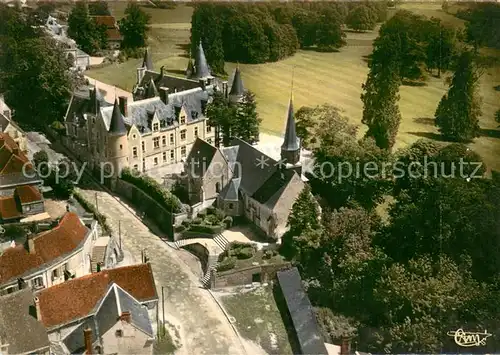 AK / Ansichtskarte Beaumont les Autels Le Chateau et lEglise Vue aerienne Beaumont les Autels