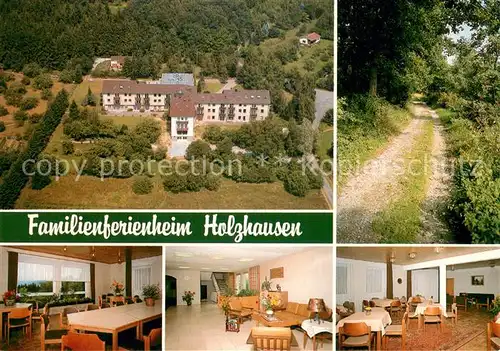 AK / Ansichtskarte Burbach_Siegerland Familienferienheim Holzhausen Gastraeume Waldweg Burbach_Siegerland