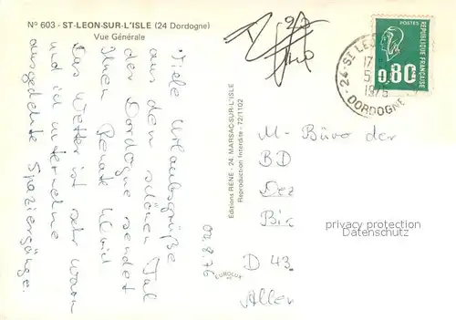 AK / Ansichtskarte Saint Leon sur l_Isle Vue generale aerienne Saint Leon sur l_Isle