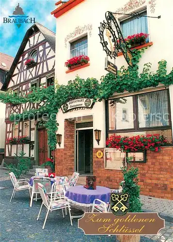 AK / Ansichtskarte Braubach_Rhein Restaurant Zum goldenen Schluessel Braubach Rhein