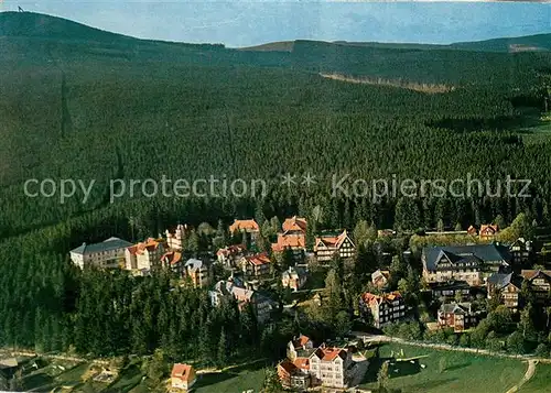 AK / Ansichtskarte Braunlage Huetteberg mit Weidmannsheil und Weidmannsruh Fliegeraufnahme Braunlage