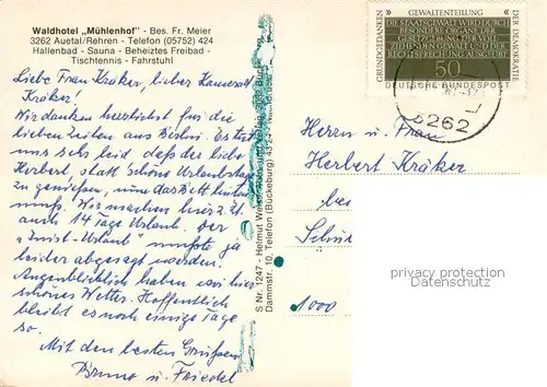 AK / Ansichtskarte Rehren_Rinteln Waldhotel Muehlenhof Rehren Rinteln