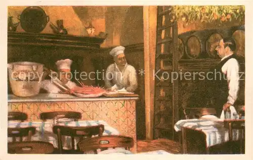 AK / Ansichtskarte Barcelona_Cataluna Restaurante Los Caracoles Kuenstlerkarte Barcelona Cataluna