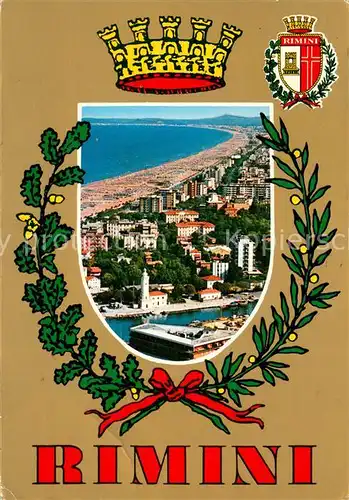 AK / Ansichtskarte Rimini Fliegeraufnahme Wappen Krone Kranz Rimini