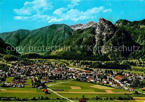 AK / Ansichtskarte Oberammergau Panorama Blick gegen Kofel Fliegeraufnahme Oberammergau