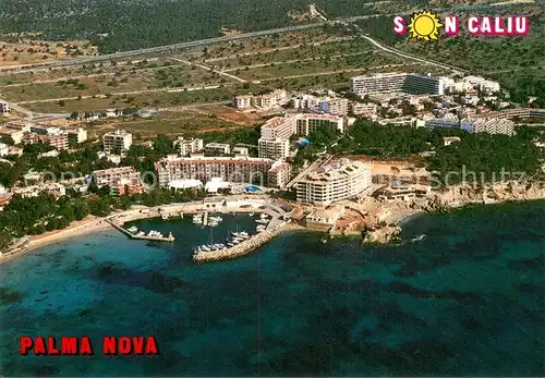 AK / Ansichtskarte Palma_Nova_Mallorca y al fondo Son Caliu vista aerea Palma_Nova_Mallorca