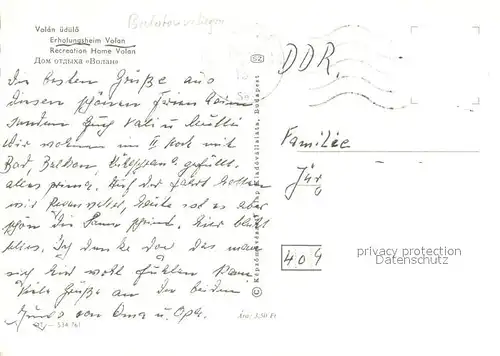 AK / Ansichtskarte Balatonvilagos Erholungsheim Volan Balatonvilagos