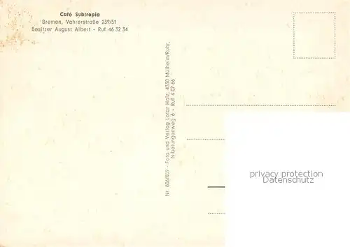 AK / Ansichtskarte Bremen Cafe Subtropia Bremen