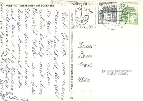 AK / Ansichtskarte ueberlingen_Bodensee Kurstadt Blick ueber den Bodensee zu den Alpen Fliegeraufnahme ueberlingen Bodensee