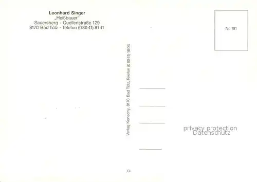 AK / Ansichtskarte Bad_Toelz Leonhard Singer Heissbauer Alter Bauernhof Blumenschmuck Bad_Toelz