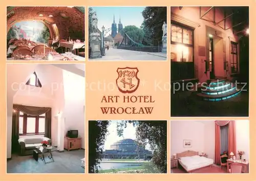 AK / Ansichtskarte Wroclaw Art Hotel Gastraeume Zimmer Bruecke Treppe Wroclaw