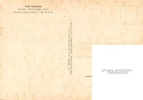 AK / Ansichtskarte Bremen Cafe Subtropia Bremen