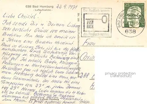 AK / Ansichtskarte Bad_Homburg Fliegeraufnahme Bad_Homburg