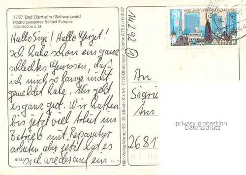 AK / Ansichtskarte Bad_Duerrheim Solbad Fliegeraufnahme Bad_Duerrheim