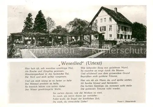 AK / Ansichtskarte Todenmann Gasthaus Pension Reese Weserlied Todenmann