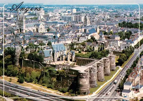 AK / Ansichtskarte Angers Chateau XIIIe siecle Cathedrale Saint Maurice vue aerienne Angers