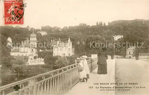 AK / Ansichtskarte La_Varenne Chennevieres Beaux Sites de la Marne Pont Chateau La_Varenne Chennevieres