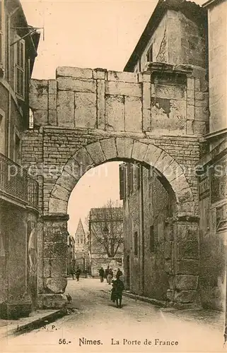 AK / Ansichtskarte Nimes La Porte de France Nimes